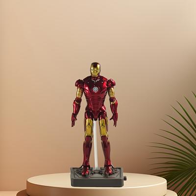 TEMU [ Item] Iron For Man Pvc Collectible Figurine - Red & Golden Superhero Desk Decor, Parties, Birthdays, And Valentine's Day Gifts, Superhero Party Decorations