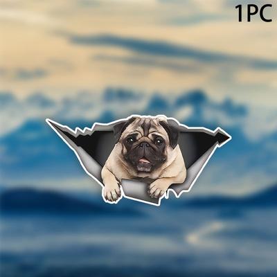 TEMU 1pc Pug Decal Pug Magnet Funny Car Sticker Image