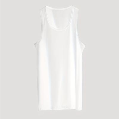 TEMU Men's Slim Fit Sleeveless Athletic Tank Top - Lightweight, Breathable, Solid Black For Gym, Casual Wear & Everyday Image