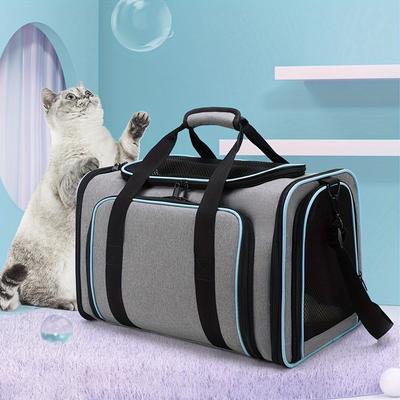 TEMU Deluxe Pet Carrier Backpack - Padded, Foldable Travel Bag For With Closure And Compartment Storage Image