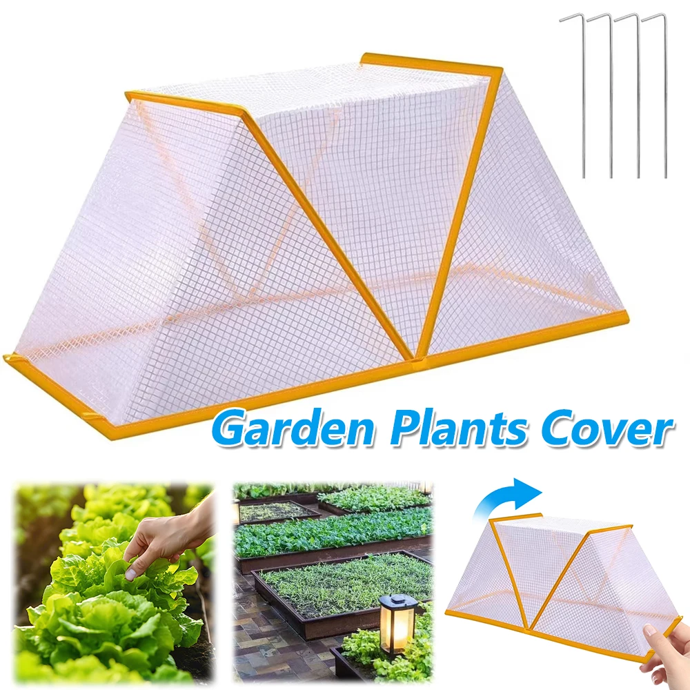 Faltbare Gartenpflanzenabdeckung mit Erdnägeln, Gemüsereihen, Pflanzenschutz, Pflanzenschutzabdeckung für Gartengewächshaus Image