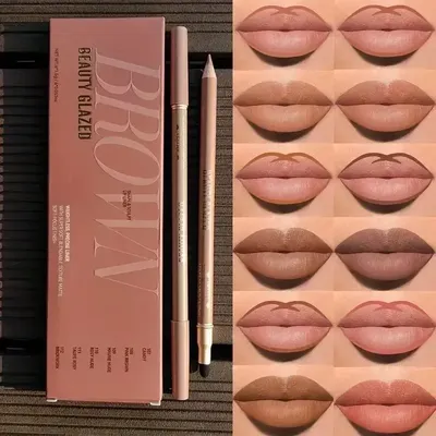 6pcs/Set Double Head Lip Liner Combo Set 2 in 1 Waterproof Lip Liner Set Long Lasting Lipstick with