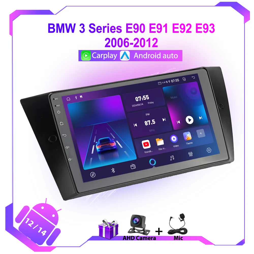 Drahtlose CarPlay Für BMW 3er E90 E91 E92 E93 2006-2012 Multimedia Video Player WIFI Navi GPS Android Auto Stereo Autoradio Image