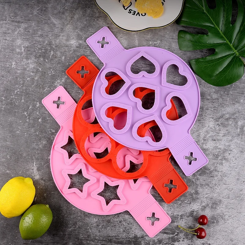 Silikon Ei Braten Form Ei Pfannkuchen Ring Antihaft Soufflé, Der Form Wiederverwendbare Pfannkuchen Maker Kochen Werkzeuge Küche Zubehör Image