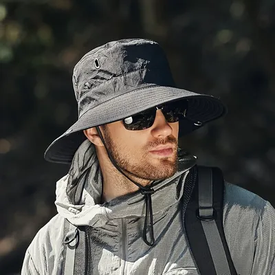 New Fisherman's Hat Fashionable and Versatile Sunscreen Mountaineering Hat Adjustable Breathable Waterproof Outdoor Camping Hat