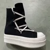 Ricks Designer Stiefel Herren Sneaker Owens Damen Schwarz Canvas High Top Freizeitschuh