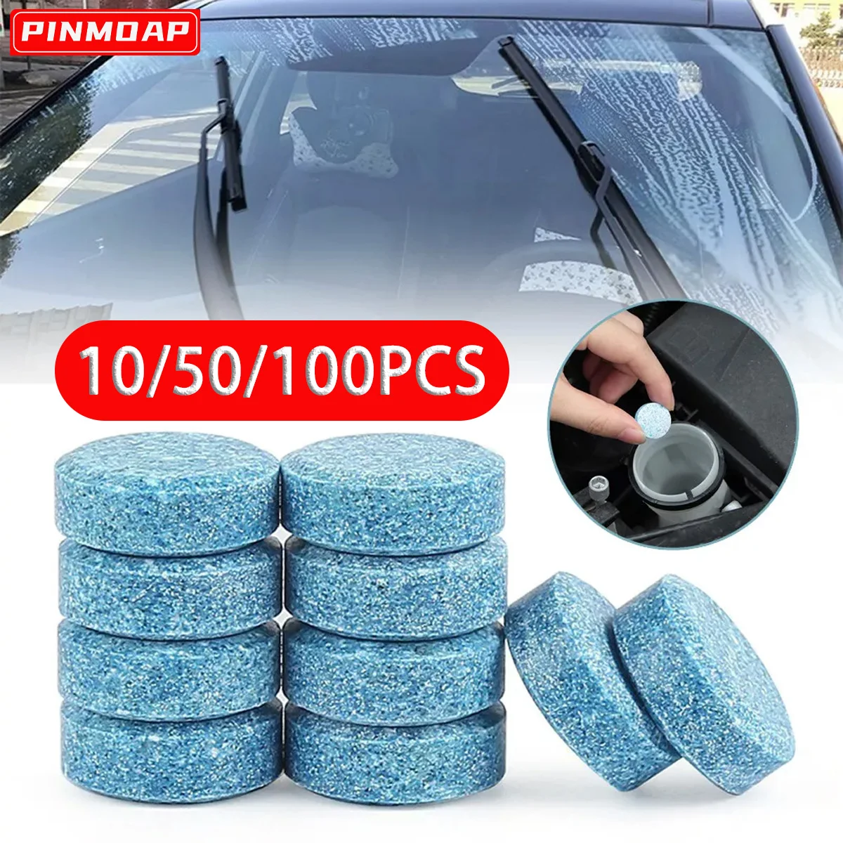 Auto Fenster Scheibenwischer Glas Waschmaschine Auto Feste Reinigung Tabletten Automotive Brausetabletten Auto Reiniger Wischer Reiniger Image
