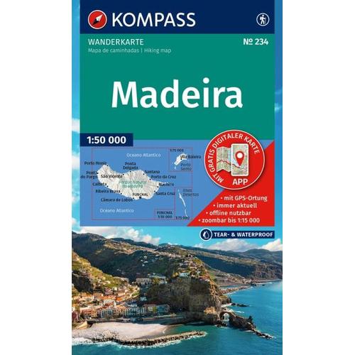 KOMPASS Wanderkarte 234 Madeira 1:50.000