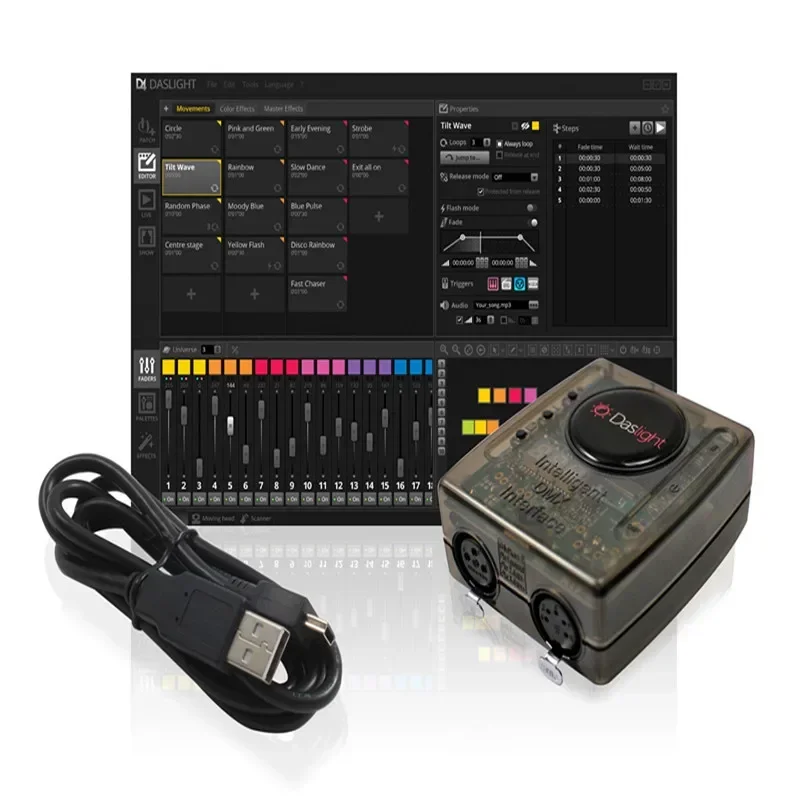 Daslight DVC4 GZM Software di controllo dell'illuminazione scenica 1536 CH DMX512 Controllo DJ Luce da discoteca luci a led Controller DMX INTERFACCIA DMX