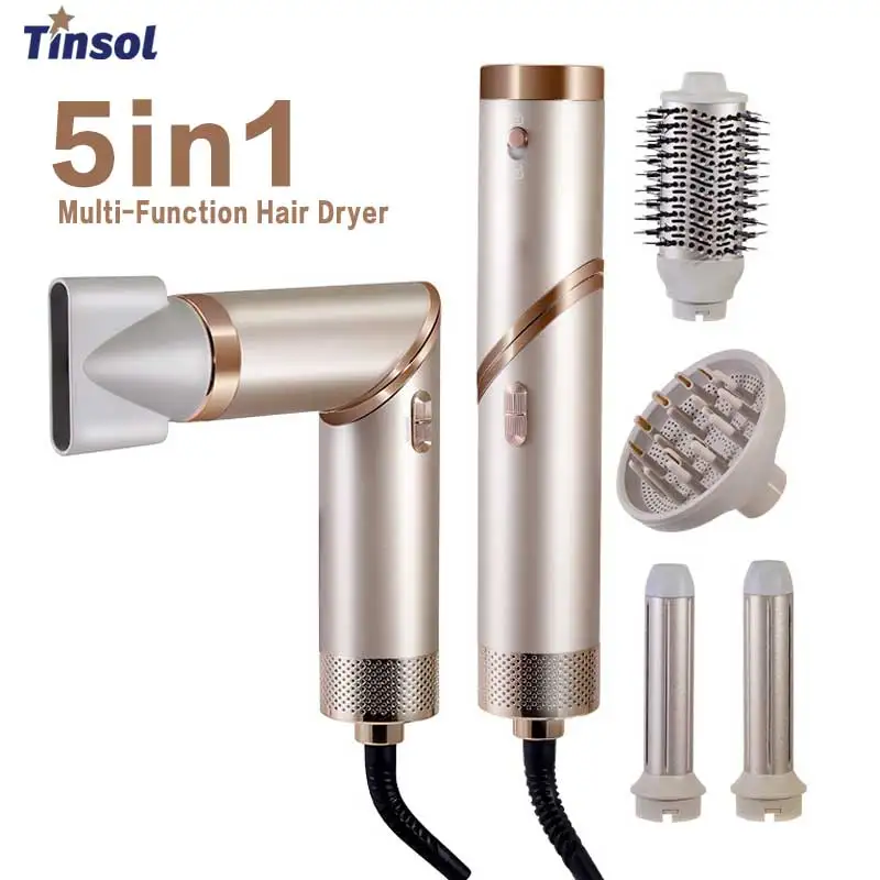 5 in 1 asciugacapelli multifunzione ferro arricciacapelli portatile pieghevole asciugacapelli ioni negativi cura dei capelli set per lo styling del ferro arricciacapelli