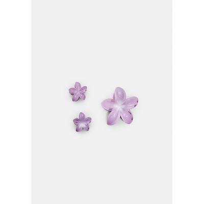 Stradivarius Set of 3 floral hair clips Lilac OS