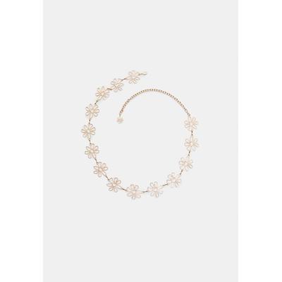 Stradivarius Floral metal belt Gold S