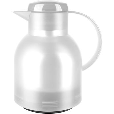 Isolierkanne EMSA "Samba", weiß, transluzent, B:14,5cm H:21,7cm, Kunststoff, Glas, Kannen, zeitloses Design, einfacher Knopfdruck, 24h kalt, 12h warm Image