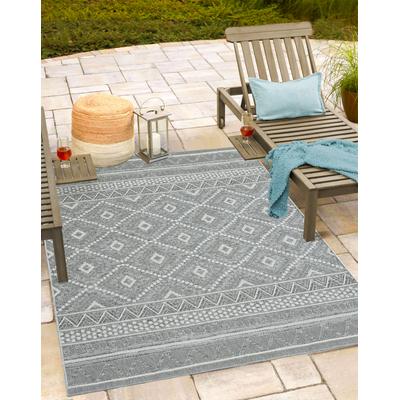Teppich THE CARPET "Calgary", grau, B:67cm H:1mm L:180cm, Polypropylen, Teppiche, moderner robuster In und Outdoor Teppich Image