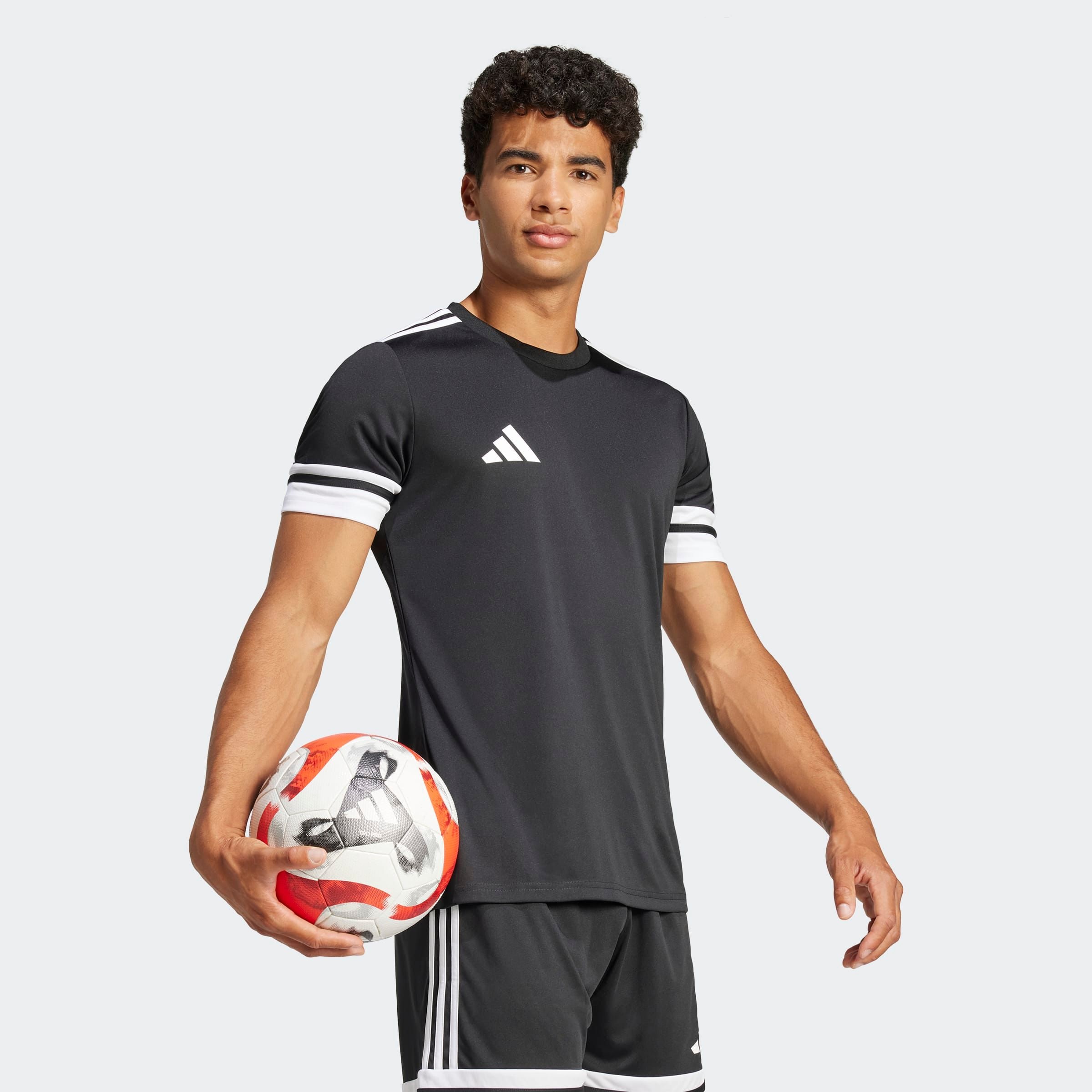 Fußballtrikot ADIDAS PERFORMANCE "SQUA25 JSY M", Herren, Gr. XL, schwarz-weiß (schwarz, weiß), Obermaterial: 100% Polyester, Rundhals, Trikots Fußballtrikot