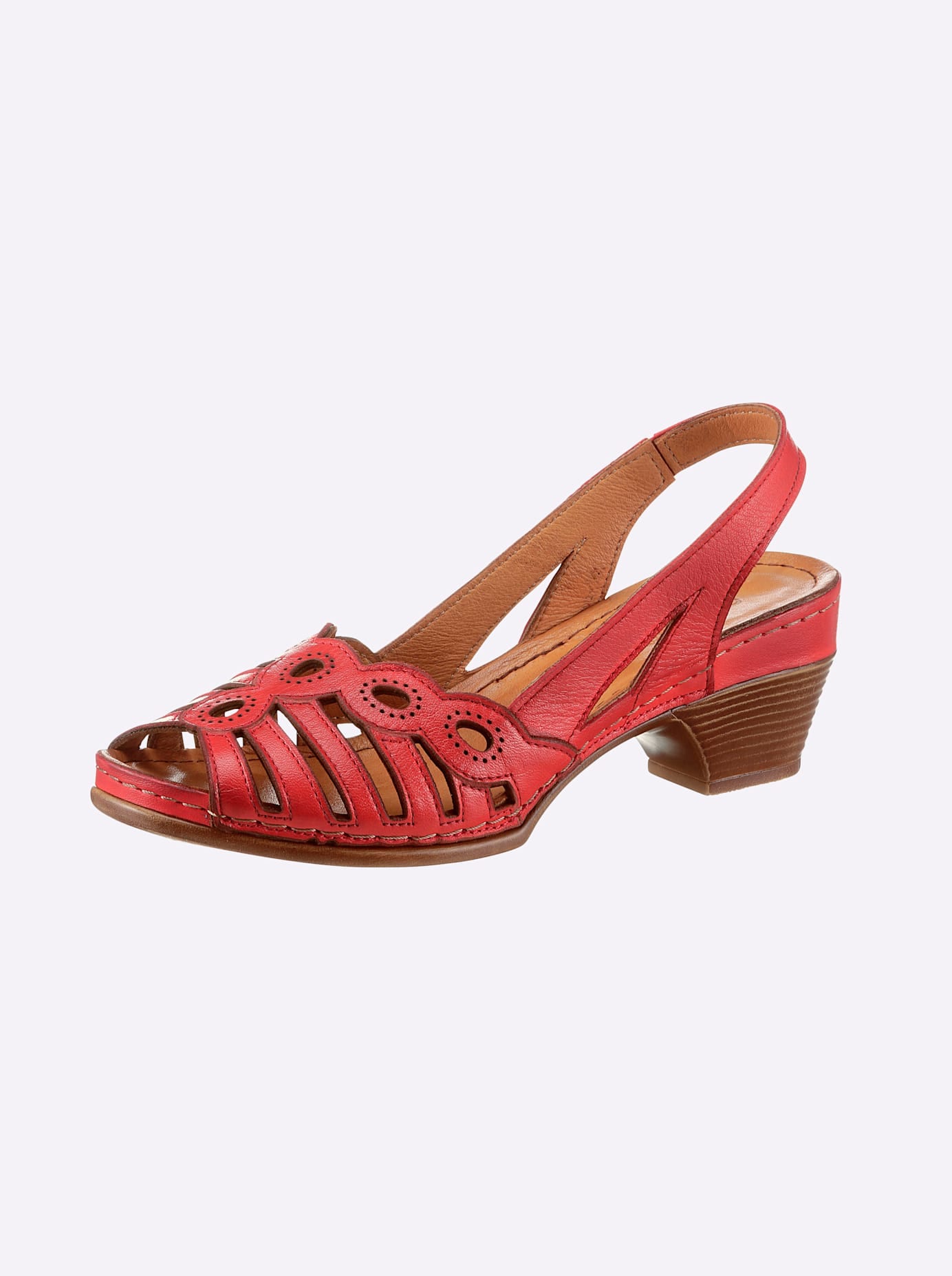 Sandale GEMINI, Damen, Gr. 41, rot, Glattleder, Schuhe