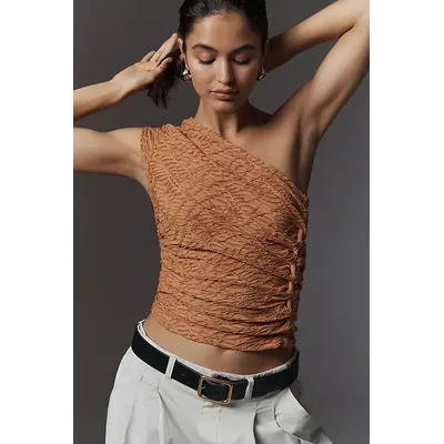 By Anthropologie Textured One-Shoulder Top