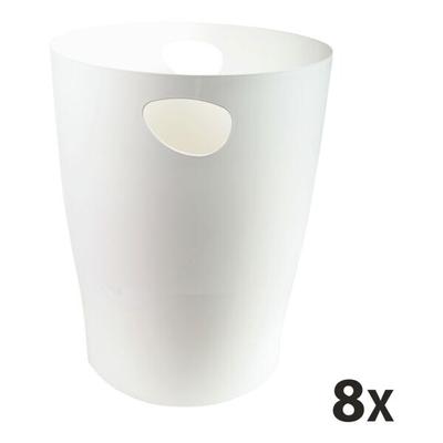 EXACOMPTA 8x Papierkorb »Ecobin Autentik« 15 L einfarbige Pastellfarben weiß, 26.3x33.5x26.3 cm Image