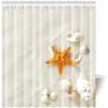 Csparkv - Duschvorhang Orange Seestern Beige Strand Hochwertiges Badezimmer 120 x 180 cm