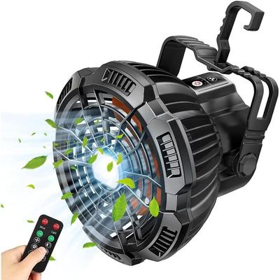 Leiser Ventilator 5200 mAh, tragbarer Tischventilator um 180° drehbar mit LED-Licht, Image