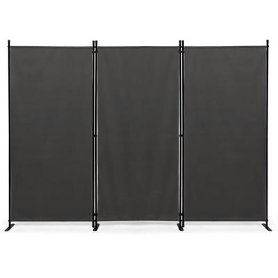 Idmarket - Paravent auf Füßen 3 Paneele 250 x 180 cm Anthrazitgrau Image