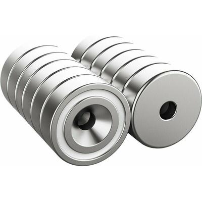 12 Stück starke Magnete 16 x 5 mm mit Loch und Kappe, Senktopfmagnet mit Schrauben, Image