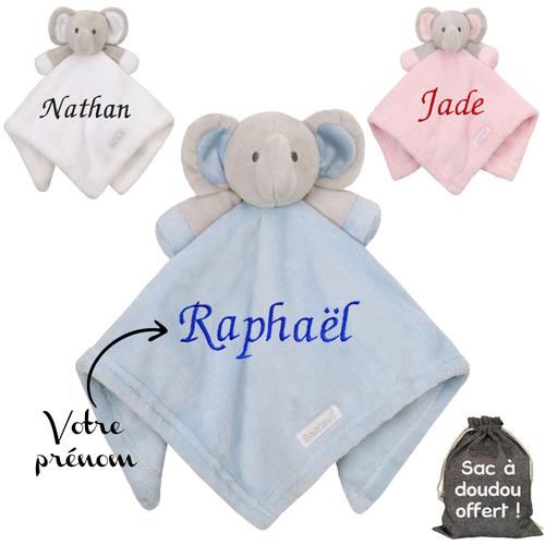 TEMU Doudou personnalisé éléphant - Peluche Personnalisable avec prénom brodé - Jouet personnalisable - Peluche ultra et réconfortant - Cadeau de , garçon, Fille, bébé, Anniversaire