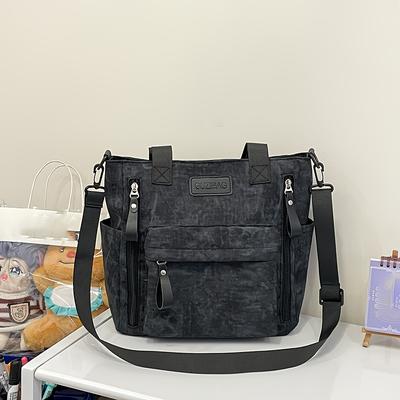 TEMU Stylish Women's Tote Bag With Marble Pattern, Crossbody Shoulder Bag, Simple And Versatile For Daily , Vacation Travel, Or Campus Use Image