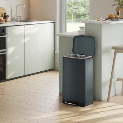 TEMU Trash Can, 30 L, With Steel Pedal, Inner Bucket And Lid, Handle, , Airtight, For Kitchen, Living Room Image