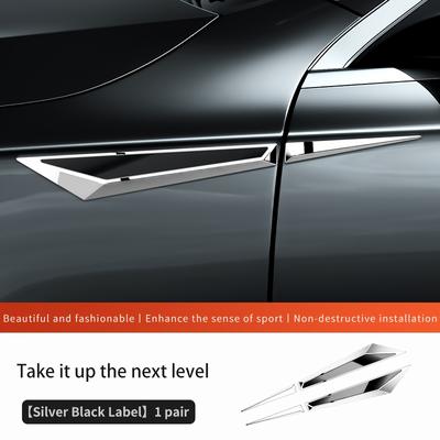 TEMU 2pcs Sports Edition Stainless Side Door Stickers, Adhesive Fender Decals, Car Decorations, Image