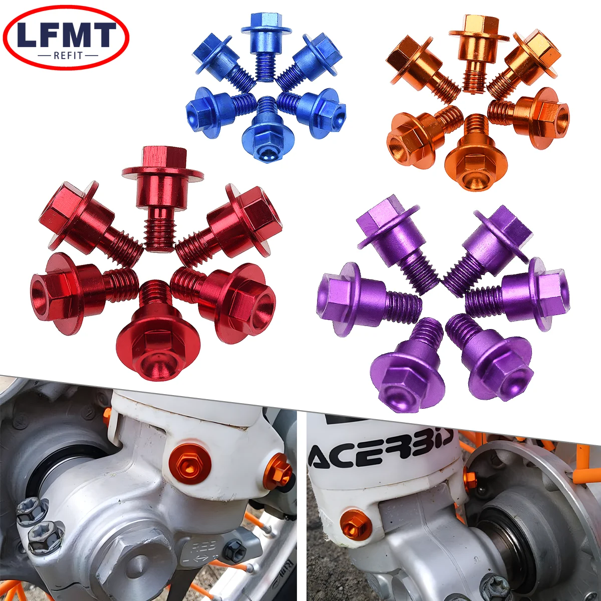 M6 * 12 Motorrad Gabel Schutz Bolzen Schraube Für KTM SX SXF XC XCF EXC EXCF XCW XCFW 125 150 250 300 350 450 500 530 2000-2024 Image