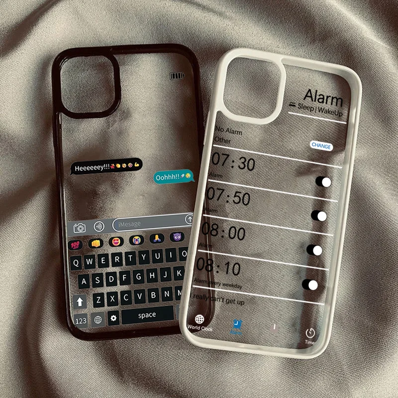 Handyhülle für iPhone 16 Pro Max 15 14 13 12 11 Pro Max Mini SE X XR XS Pro 7 8 Plus Kreativer Chat-Rahmen, stoßfeste, klare Abdeckung Image