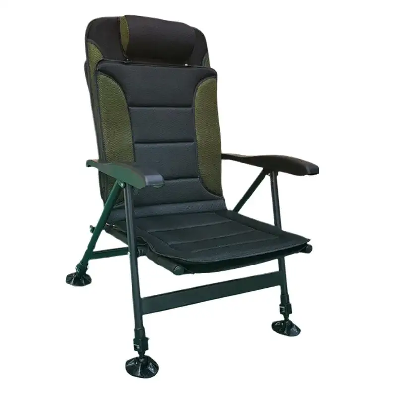Verstellbare Rückenlehne Angelstuhl Tragbare faltbare Fischstühle Angelhocker All-Terrain-Angelstuhl Liegender Campingstuhl