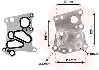 Van Wezel Ölkühler, Motoröl [Hersteller-Nr. 30003701] für Mercedes-Benz Image