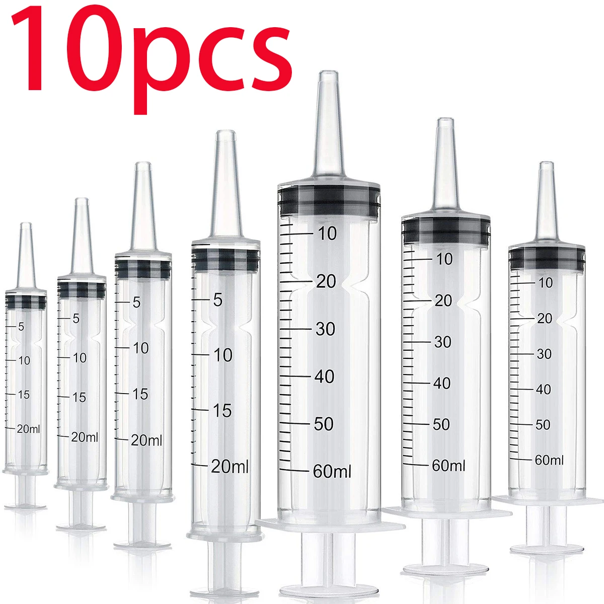 60ml Feeding Syringe Glue Filling Enema Syringe Nutrient Sterile Without Needle Watering for Industrial Hydroponics