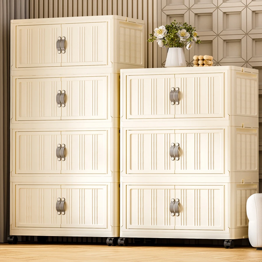 Vergrößerter und verdickter Aufbewahrungsschrank, faltbarer Haushaltsschrank, Wohnzimmer-Aufbewahrungsschrank, vertiefter einfacher Schuhschrank, Snacks und verschiedene Aufbewahrungsschränke,