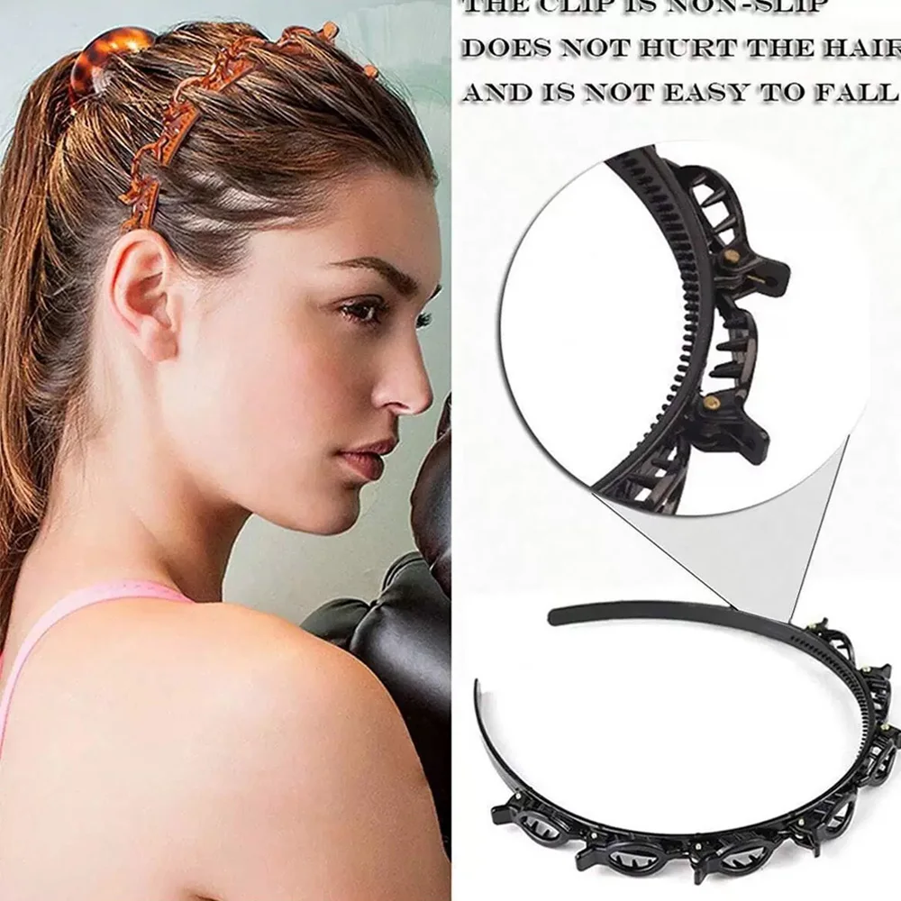 Modische doppellagige geflochtene Haarspangen, hohle geflochtene Haarspangen, Vintage-Haarschmuck für Damen, Stirnbänder Image