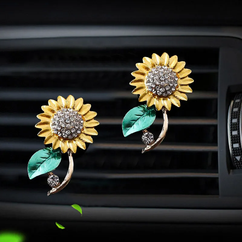 Auto Parfüm Clip Klimaanlage Outlet Lufterfrischer Im Automobil Lufterfrischer Diffusor Sonnenblumen Styling Image
