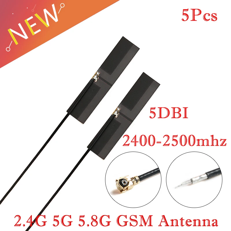 5PCS/1PC 5DBI 2,4G 5G 5,8G WIFI BLE Gebaut in FPC Antenne Wi-fi Router IPX Schnittstelle Dual Band Omnidirekation IPX/U.FL Stecker Image
