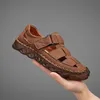Sommer Männer Sandalen Aus Echtem Leder Herren Casual Schuhe Outdoor Männer Leder Sandalen für