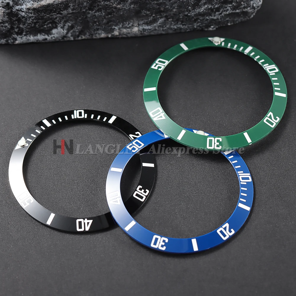 38mm Keramik Legierung Uhr Lünette Einsatz Ring Hang Fit Uhr Fall NH35 NH34 GMT Tauchen für Wasser Geist männer Uhr Teil Zubehör Image