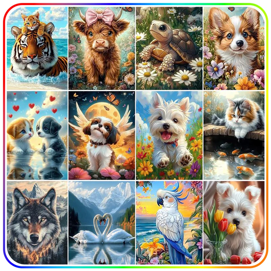 SDOYUNO diamant peinture Kit complet accessoires mignon animaux images œuvre adultes artisanat strass bricolage diamant mosaïque bricolage