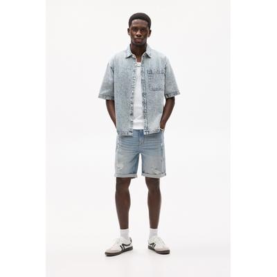 Ripped Slim-Fit Denim Bermuda Shorts