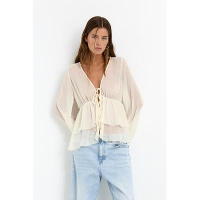 Loose Blouse With Ruffles