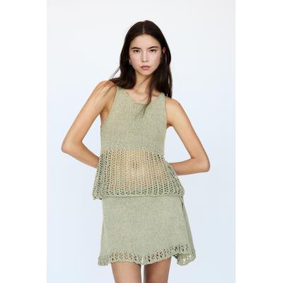Knit Top With Openwork Hem