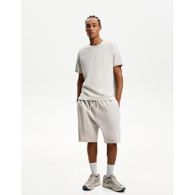 Bershka Textured Bermuda Shorts Men S Stone