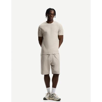 Bershka Textured Bermuda Shorts Men M Camel