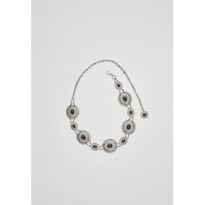 Stradivarius Contrast metal belt Grey M