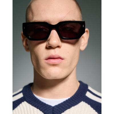 Bershka Hexagonal Sunglasses Men Black