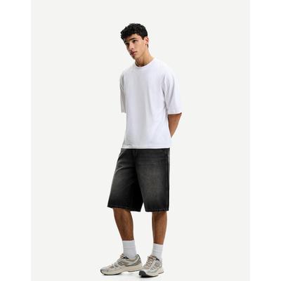 Bershka Denim Skater Bermuda Shorts Men 36 Black